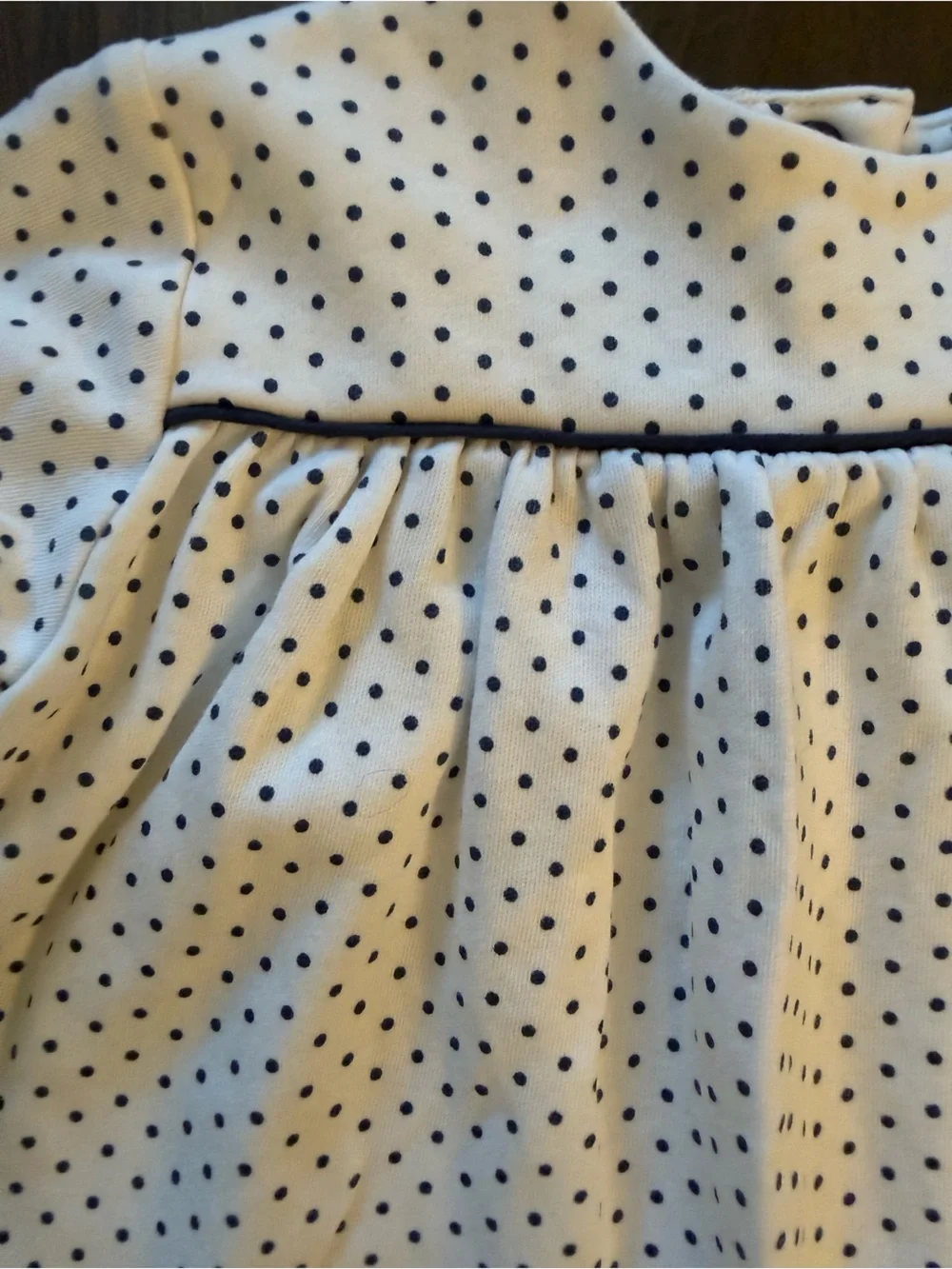 Beaufort Bonnet Company - Baby Girl Navy Leggings and White Polka Dot Top Set